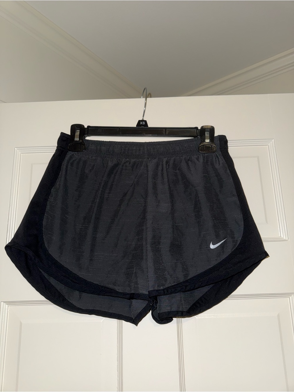Nike Women's Black Athletic Running Shorts with Reflective Swoosh
